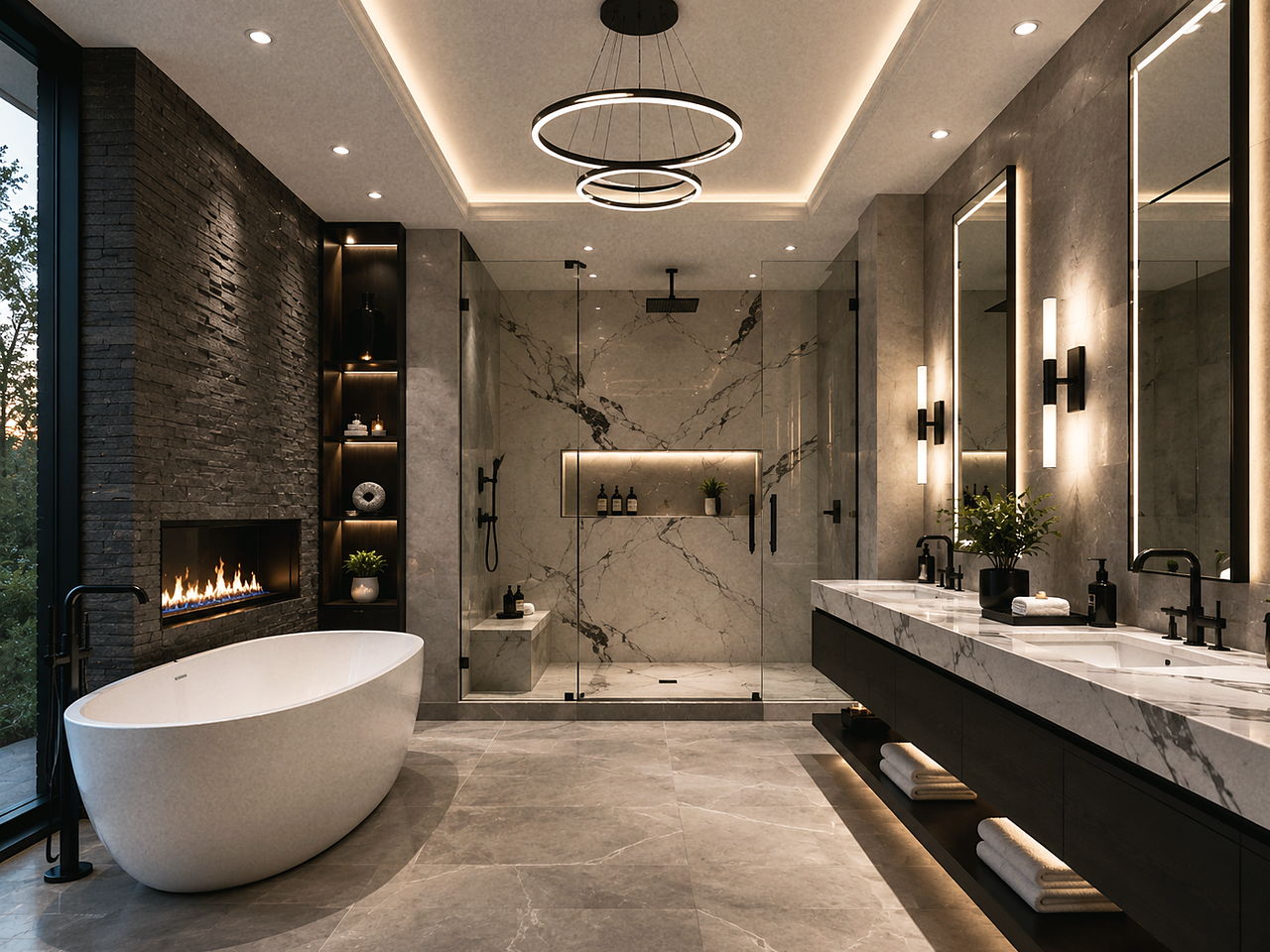 Primary Bath — Freestanding Tub & Feature Wall — Williams Home Innovations
