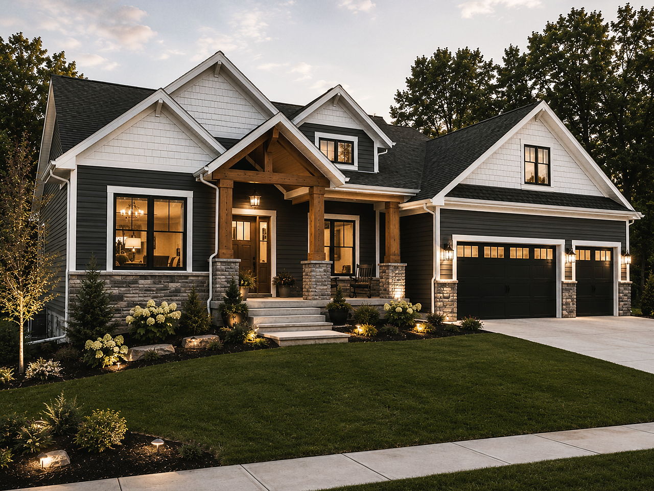 Full Exterior — Siding, Trim & Cedar Accents — Williams Home Innovations